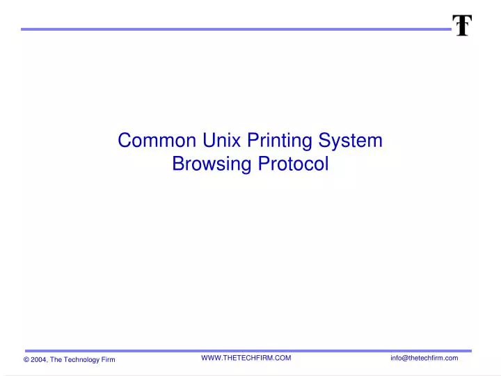 common unix printing system browsing protocol