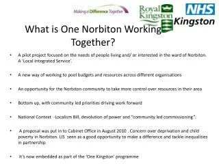 What is One Norbiton Working Together?