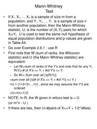 Mann-Whitney Test