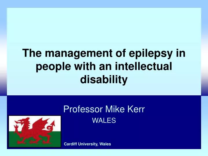 the management of epilepsy in people with an intellectual disability