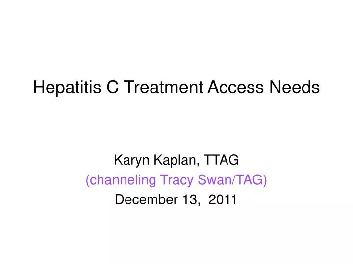 hepatitis c treatment access needs