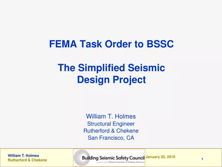 fema task order to bssc the simplified seismic design project