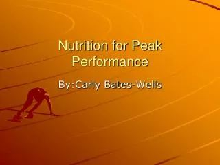 Nutrition for Peak Performance