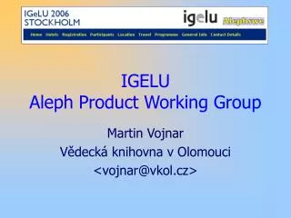 igelu aleph product working group