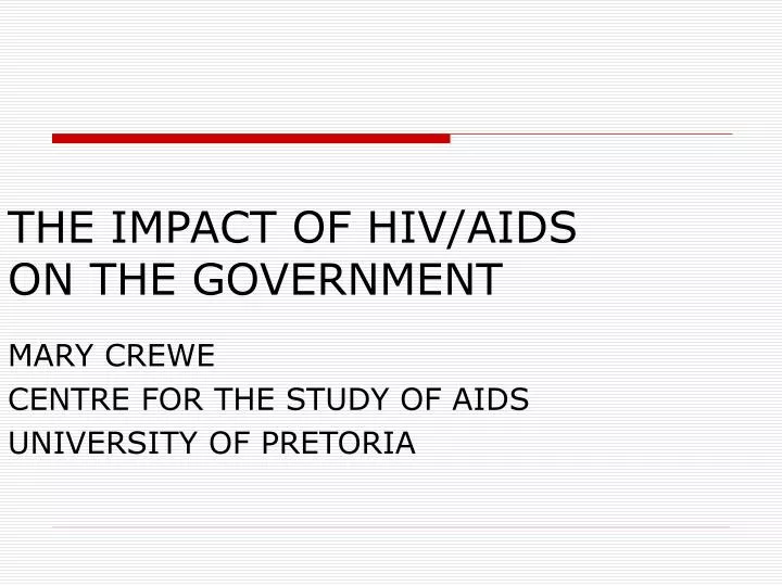 the impact of hiv aids on the government