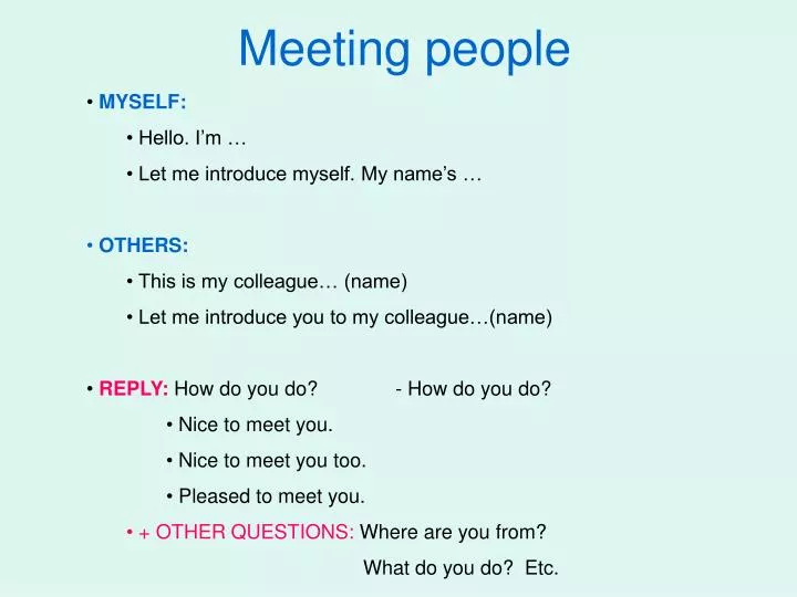 meeting people