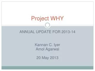 Project WHY
