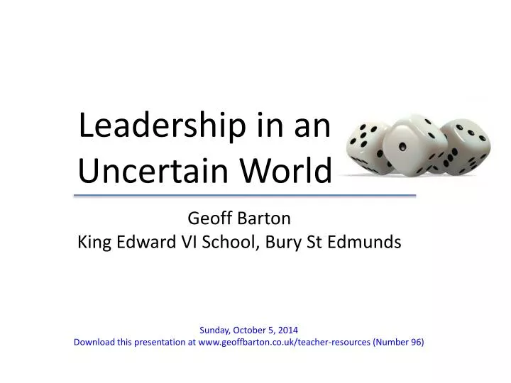 leadership in an uncertain world