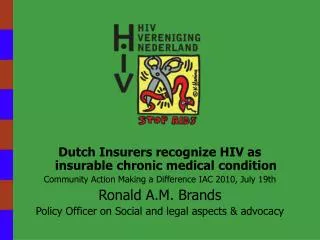 Dutch Insurers recognize HIV as insurable chronic medical condition