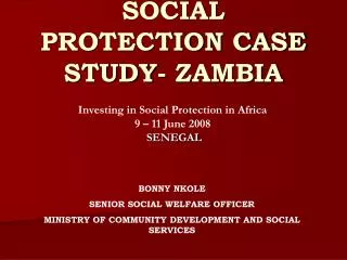 SOCIAL PROTECTION CASE STUDY- ZAMBIA