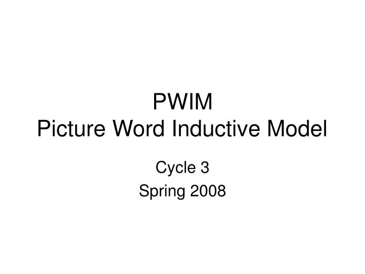 pwim picture word inductive model