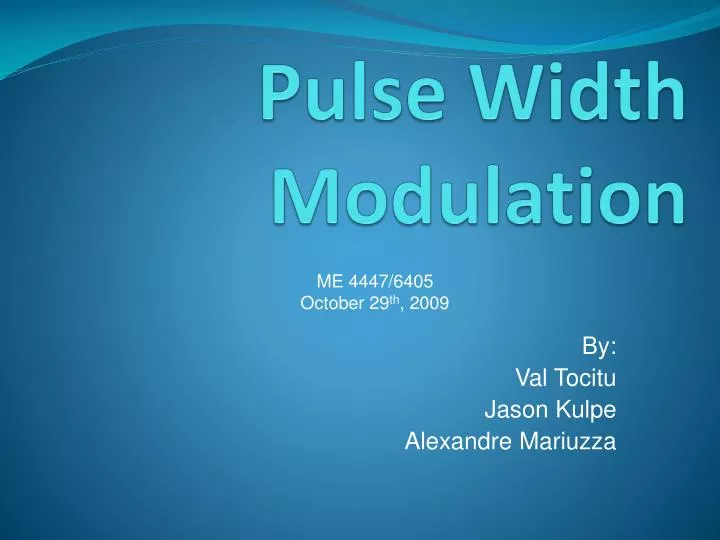 pulse width modulation