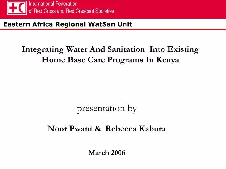 integrating water and sanitation into existing home base care programs in kenya