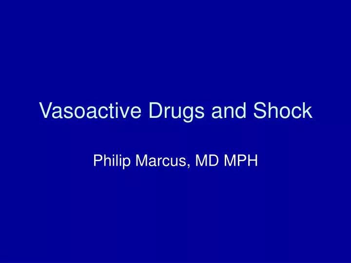 vasoactive drugs and shock