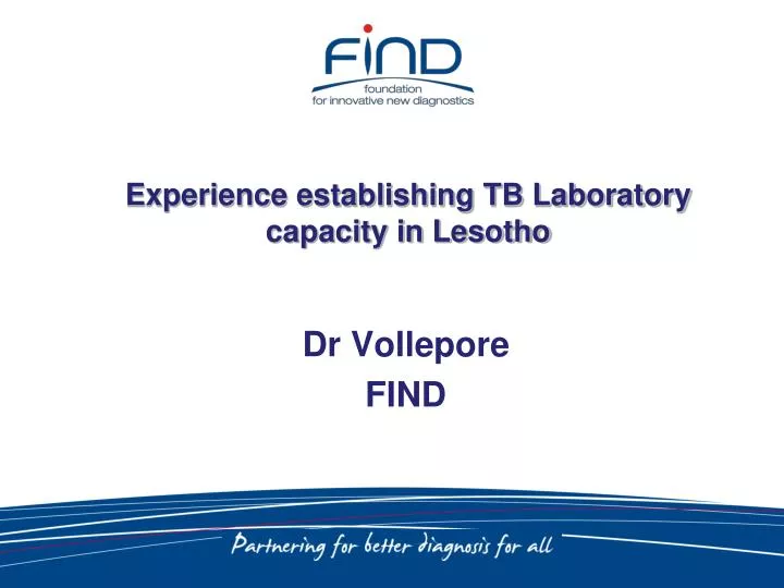 experience establishing tb laboratory capacity in lesotho