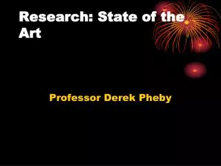 Research: State of the Art