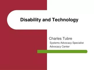 Disability and Technology