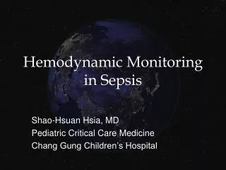 Hemodynamic Monitoring in Sepsis