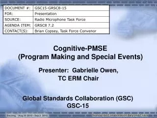 Cognitive-PMSE ( Program Making and Special Events )