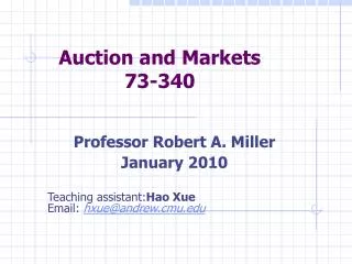 Auction and Markets 73-340