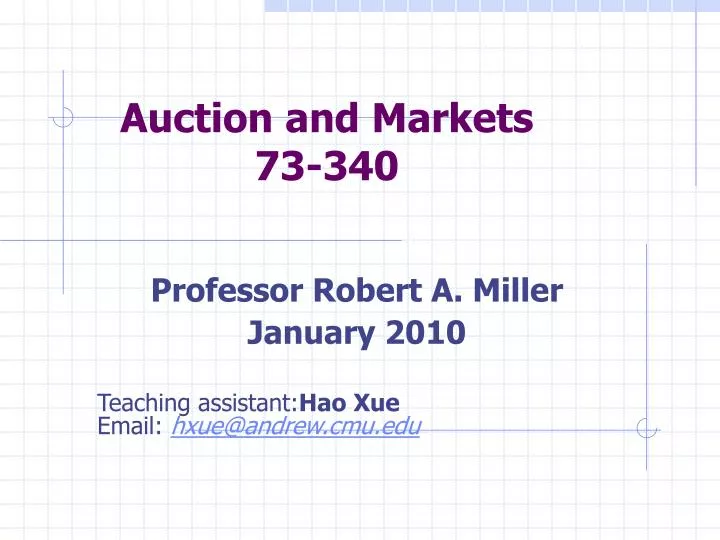 auction and markets 73 340