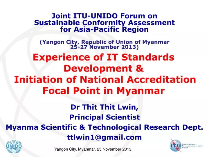 experience of it standards development initiation of national accreditation focal point in myanmar