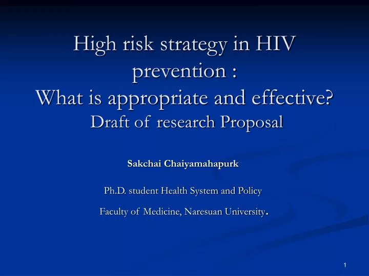 high risk strategy in hiv prevention what is appropriate and effective draft of research proposal