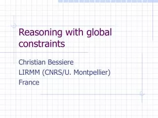 Reasoning with global constraints