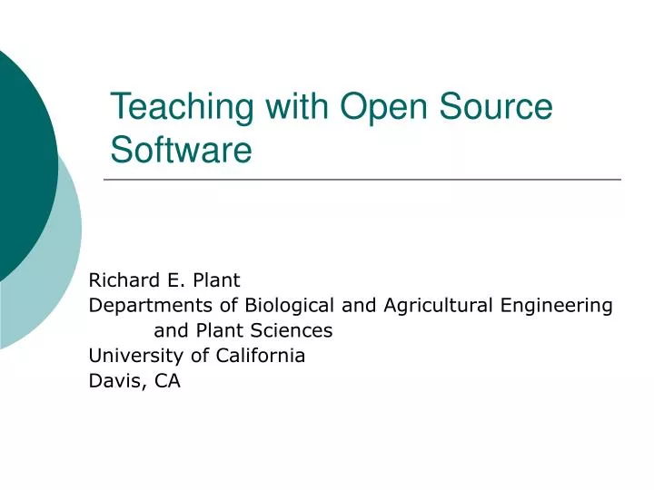 teaching with open source software