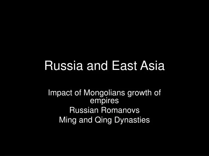 russia and east asia