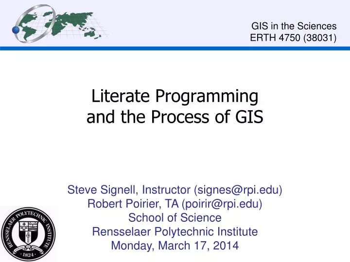 literate programming and the process of gis