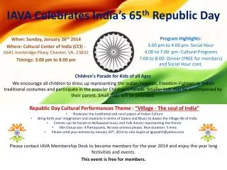 IAVA Celebrates India’s 65 th Republic Day