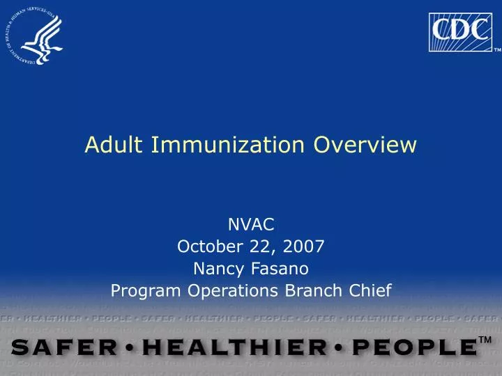 adult immunization overview