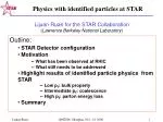 Physics with identified particles at STAR - slide 1