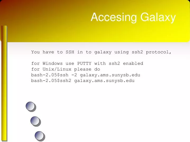 accesing galaxy