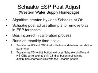 Schaake ESP Post Adjust (Western Water Supply Homepage)