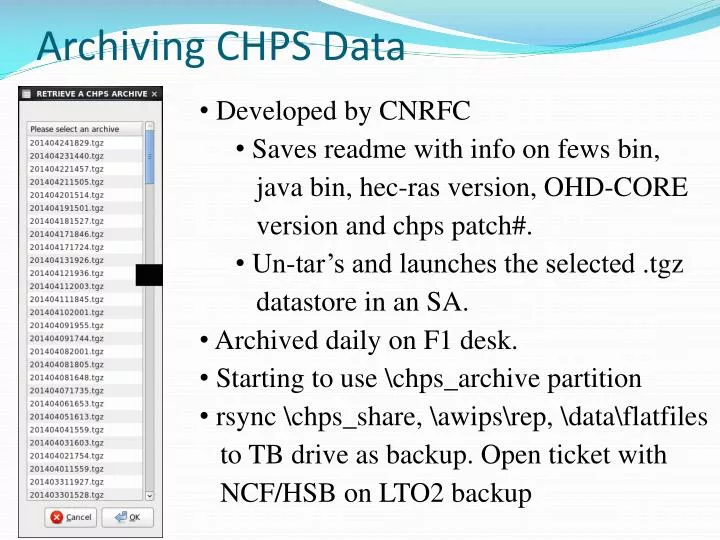 archiving chps data