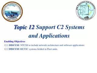 Topic 12 Support C2 Systems and Applications Enabling Objectives
