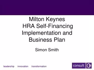 Milton Keynes HRA Self-Financing Implementation and Business Plan