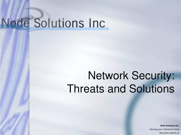 network security threats and solutions