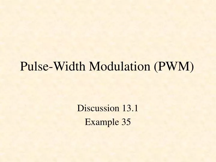 pulse width modulation pwm