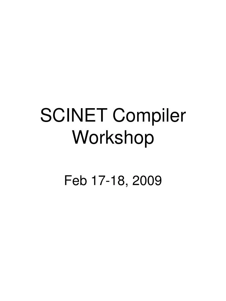 scinet compiler workshop