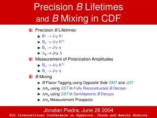 Precision B Lifetimes and B Mixing in CDF