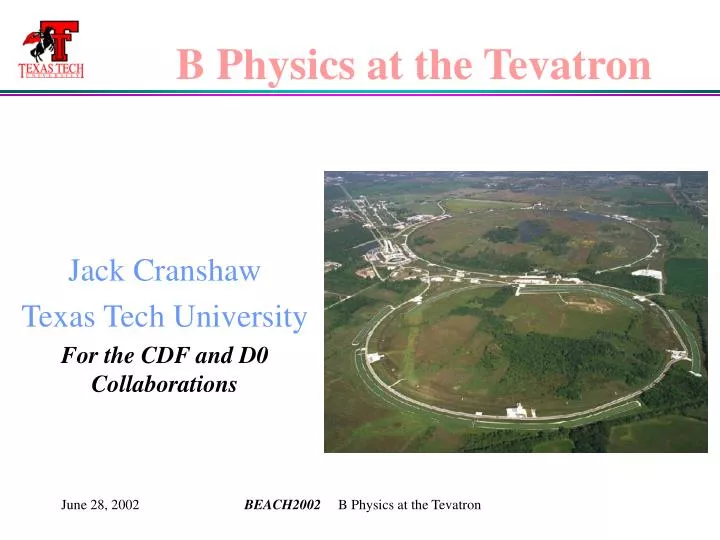 b physics at the tevatron
