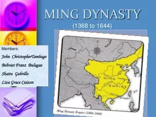 MING DYNASTY (1368 to 1644)