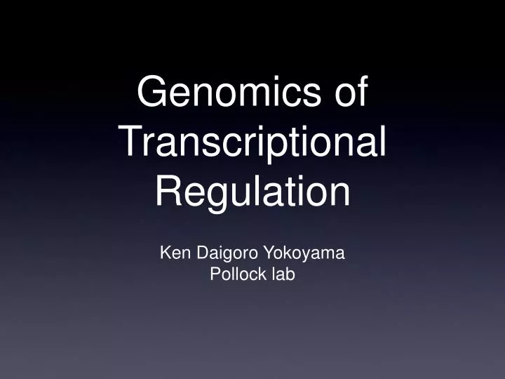 genomics of transcriptional regulation