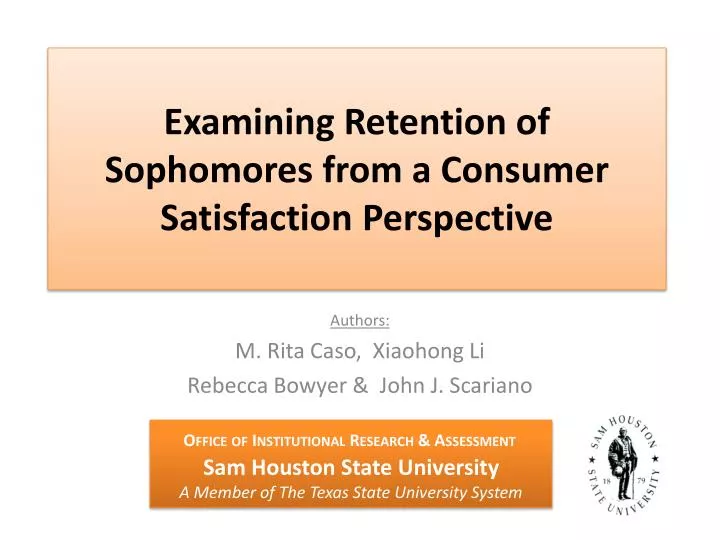examining retention of sophomores from a consumer satisfaction perspective