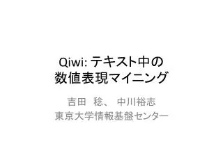 Qiwi: テキスト中の 数値表現マイニング