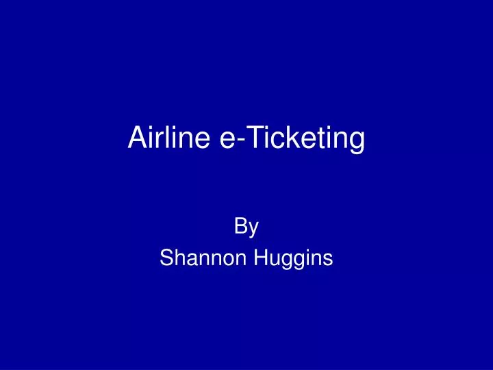 airline e ticketing