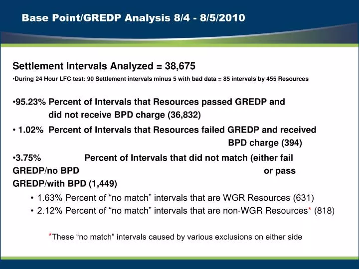 base point gredp analysis 8 4 8 5 2010